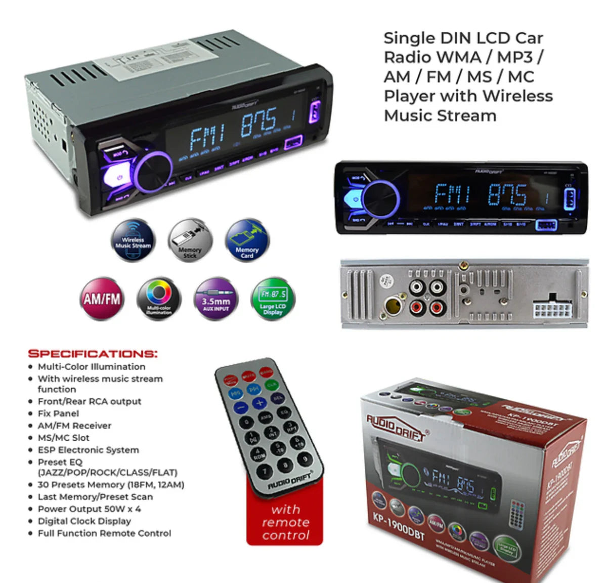 RADIO AUDIODRIFT KP-1747BT