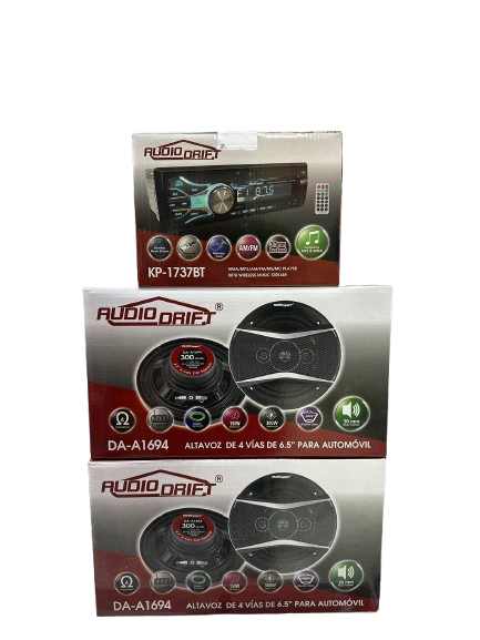 COMBO RADIO AUDIODRIFT Y 4 BOCINAS 6.5"