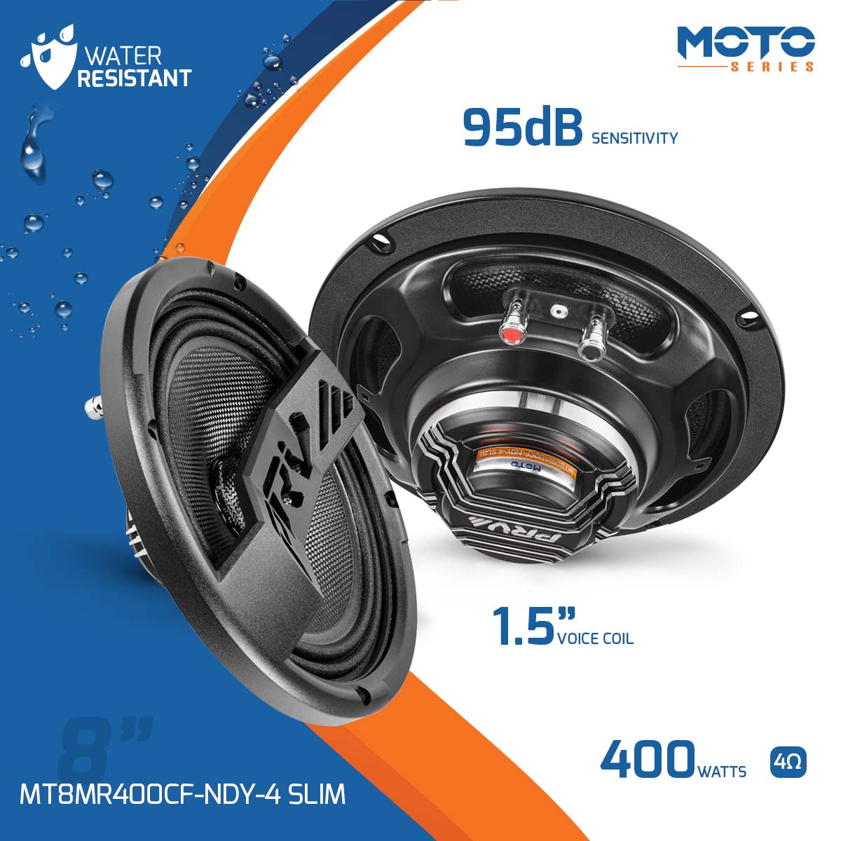 BOCINA CARBON FIBER PRV 8" MT8MR400CF-NDY-4 SLIM